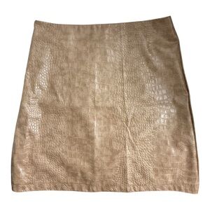 Shein Bae Faux Brown Snakeskin Leather Mini Skirt Size Small